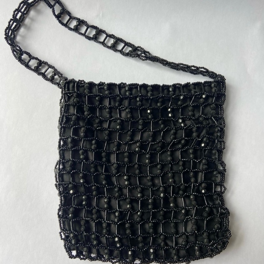 Vintage Early 90’s Elegant Black Beaded Women's‎ Bag by Nordstrom Prom Fo…